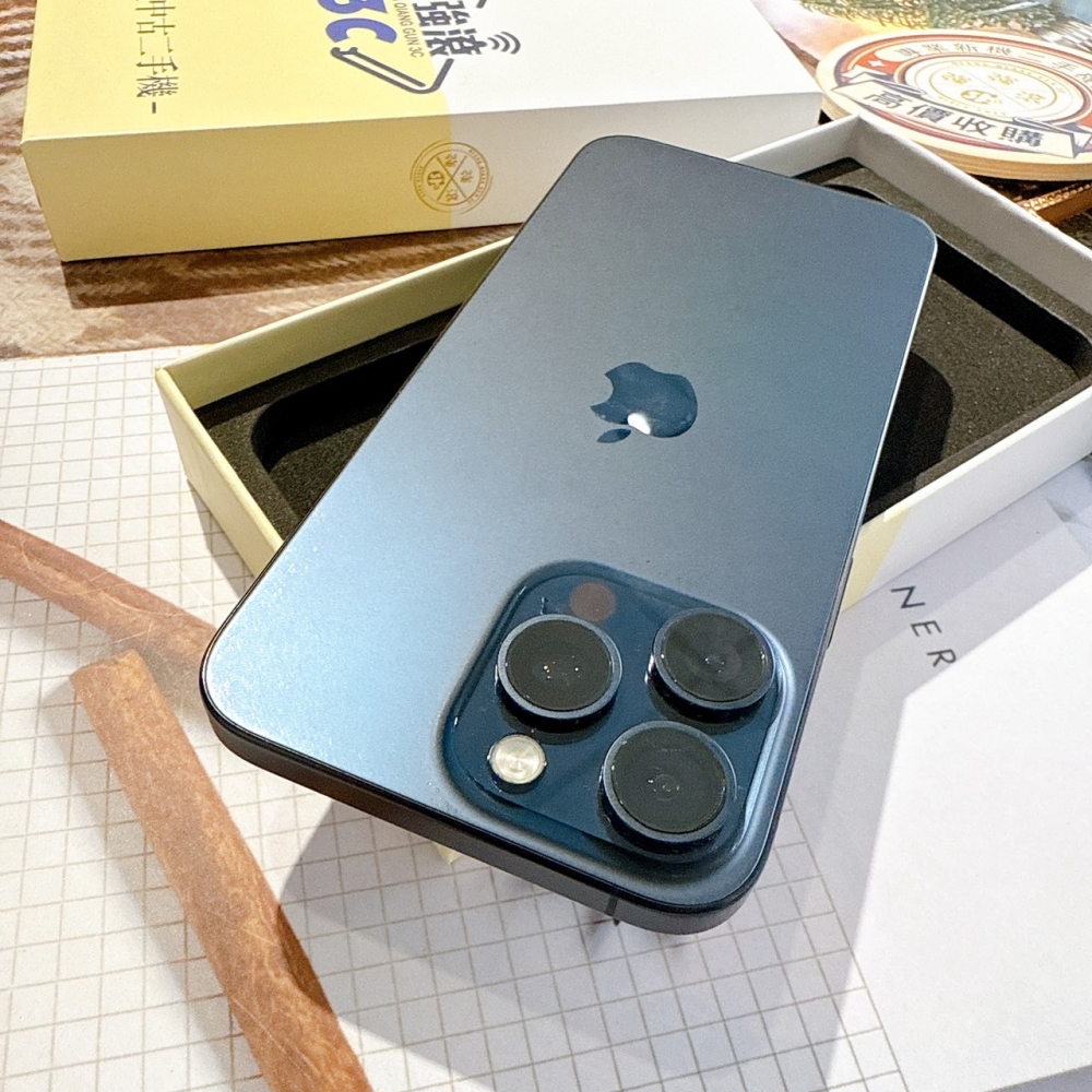 善化-二手 iPhone 15ProMax256G藍*91502 (獨家保固365天）
