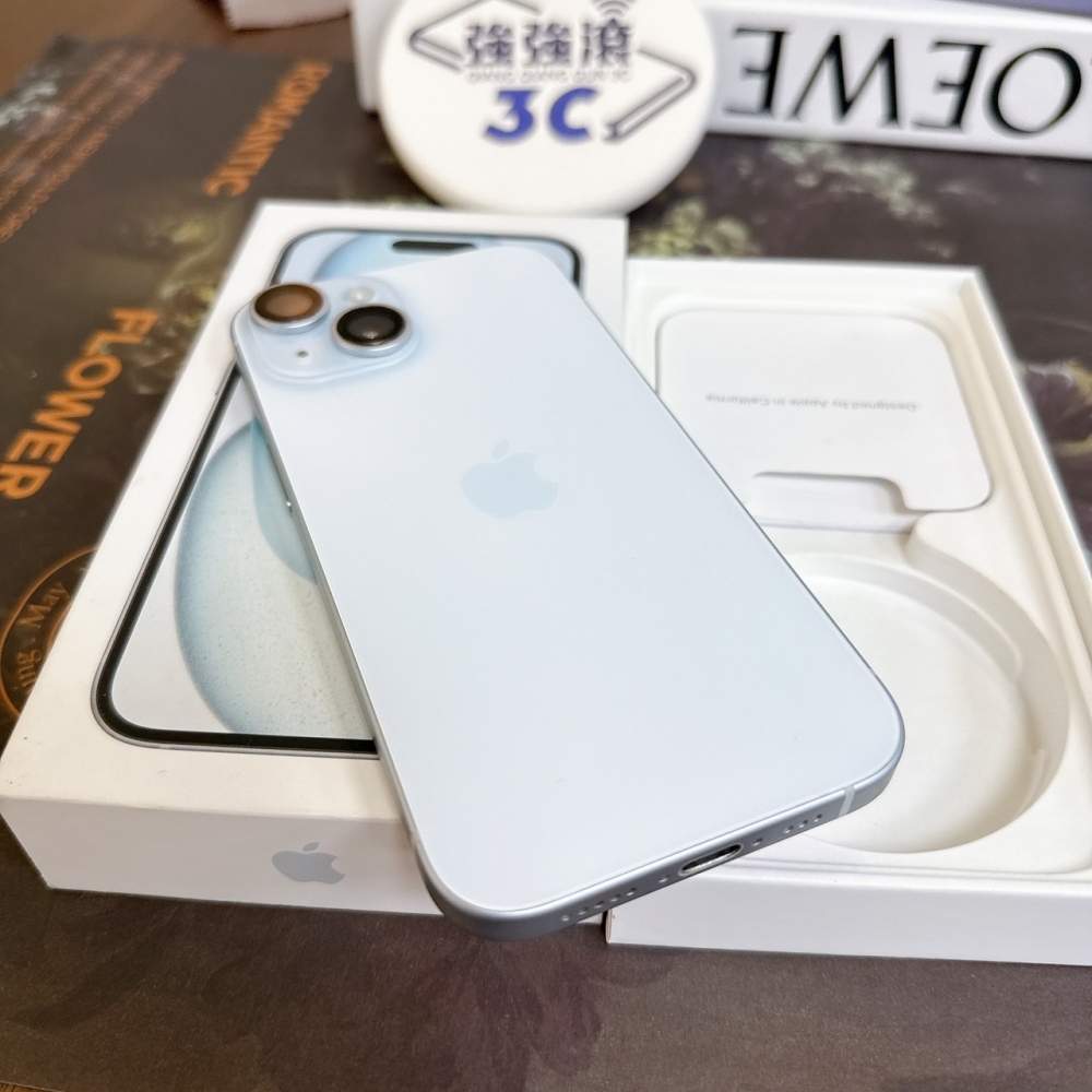鹽行-二手 iPhone15 128G 藍色#14683(店家保固）
