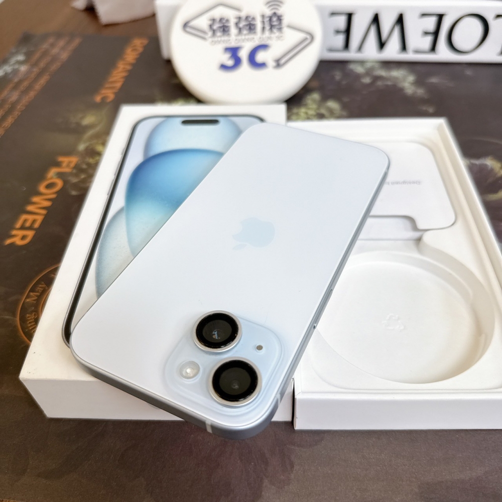 鹽行-二手 iPhone15 128G 藍色#14683(店家保固）