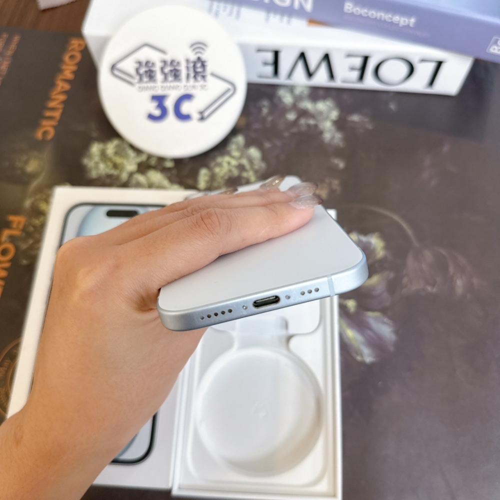 鹽行-二手 iPhone15 128G 藍色#14683(店家保固）