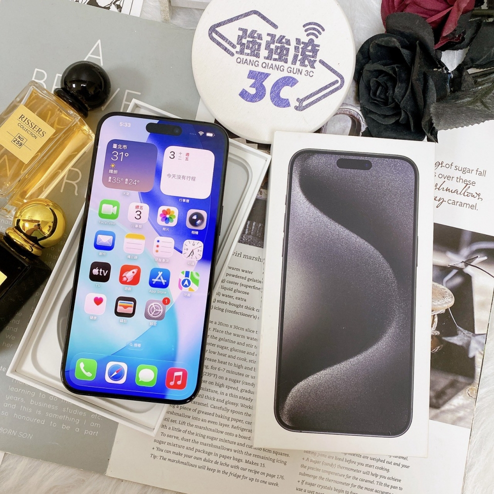 佳里-二手 iPhone15 Pro Max 512G 黑色 #75293（店家保固365天）