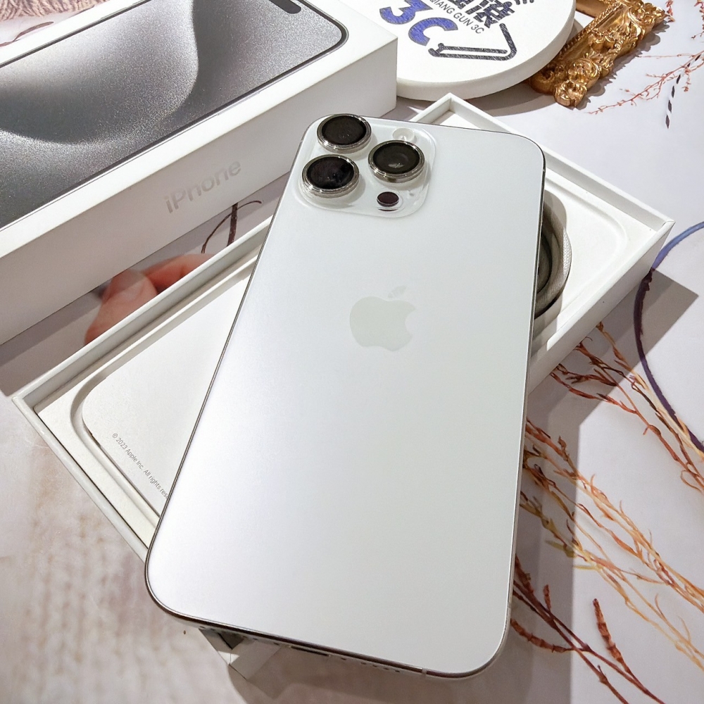 善化-二手iPhone15 ProMax 256G 白色 #73160（店保365天）