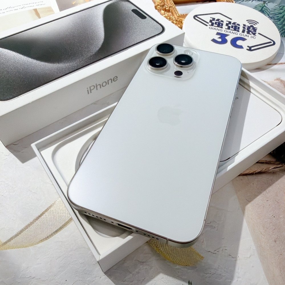  善化-二手iPhone15 ProMax 256G 白色 #89999（店保365天）