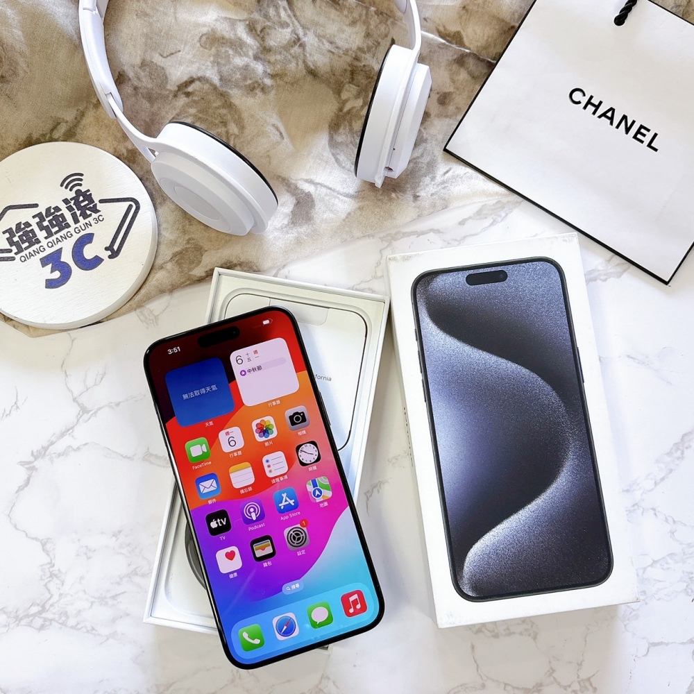 二手 iPhone 15ProMax256G藍*12509（店家保固365天）