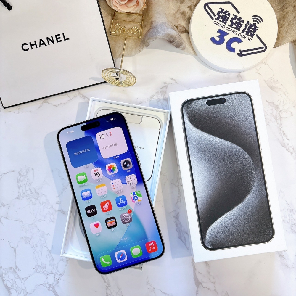 二手 iPhone 15 Pro Max 512G 白鈦色*56552(店保365天）