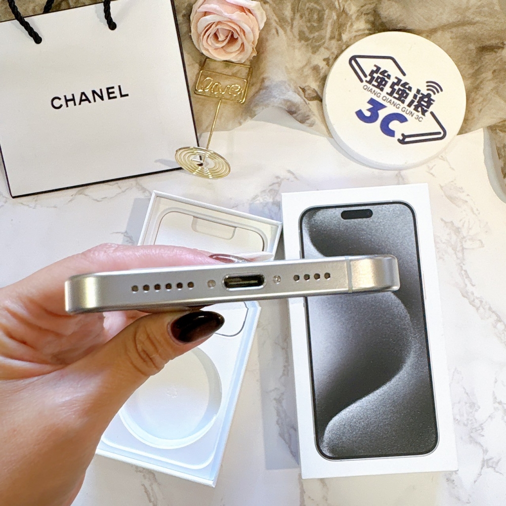 二手 iPhone 15 Pro Max 512G 白鈦色*56552(店保365天）