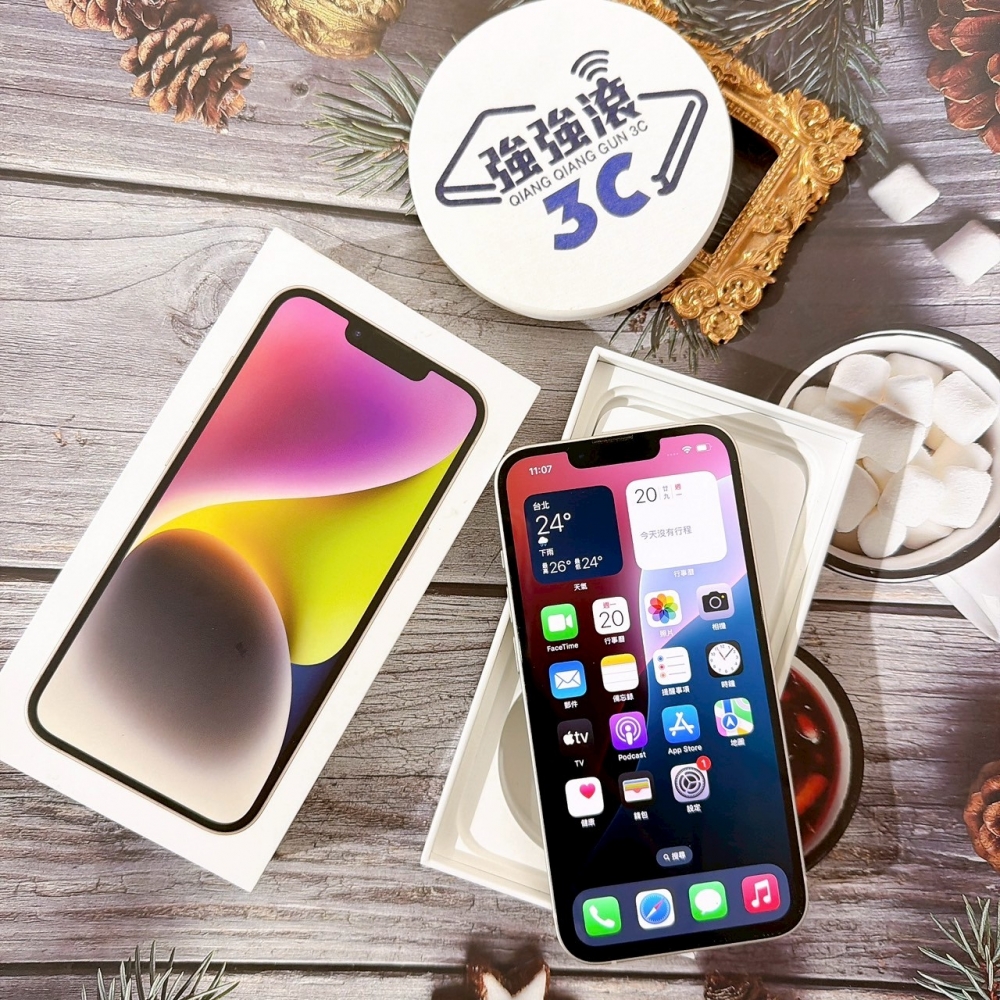 善化-二手 iPhone 14 128G 白色*18833（店保365天）
