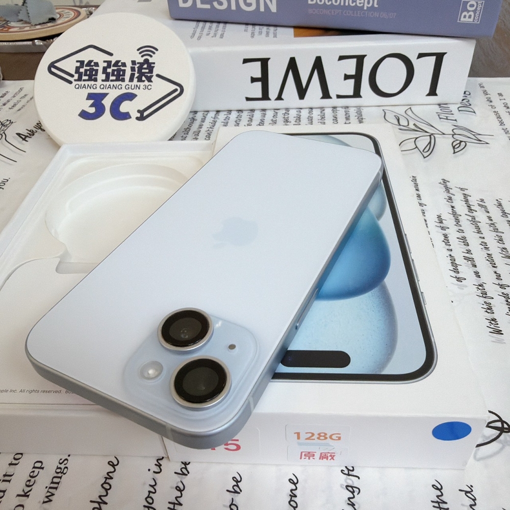 鹽行-二手 iPhone15 128G 藍色#14683（店保365天）