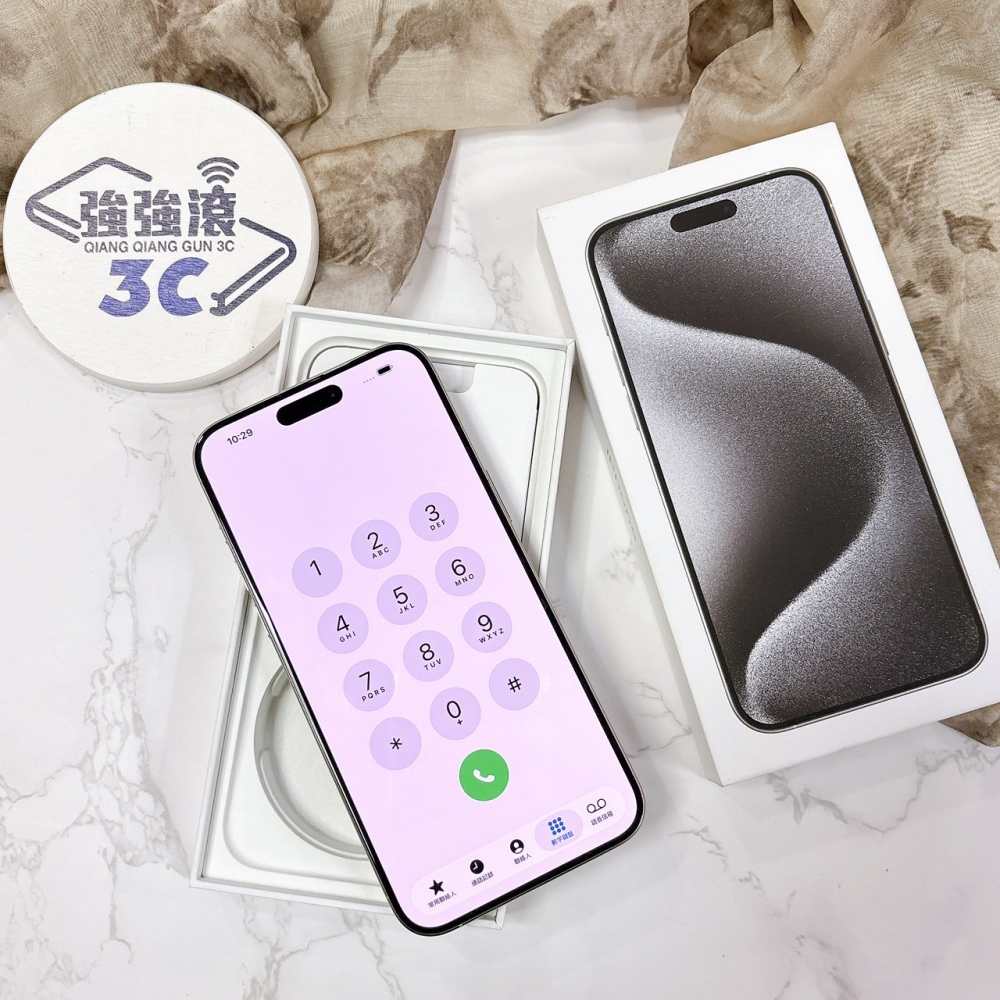 二手 iPhone 15 Pro Max 256G  白鈦色*37648（店保365天）