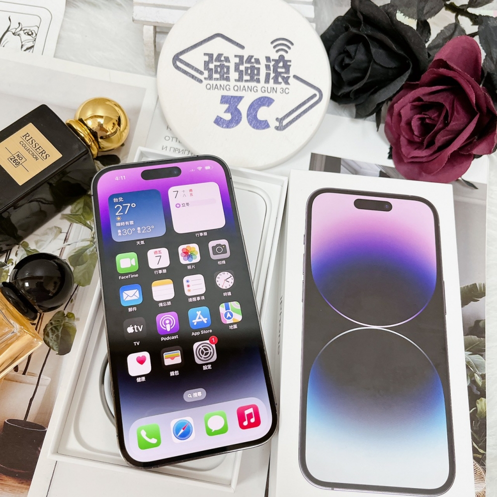 佳里-二手 iPhone14 PRO 256G 紫色 #08455(店家保固365天)