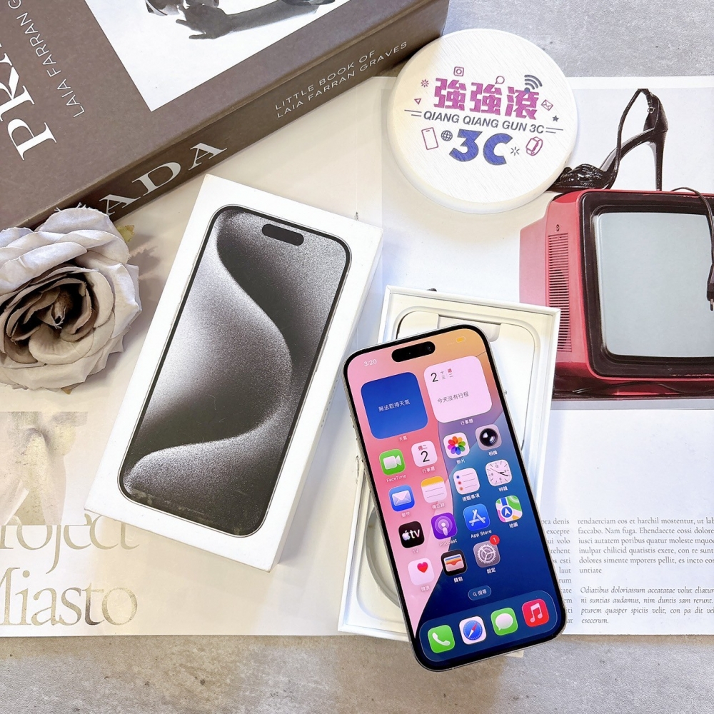 二手 iPhone15Pro 256G 白色*93866(店家保固365天)