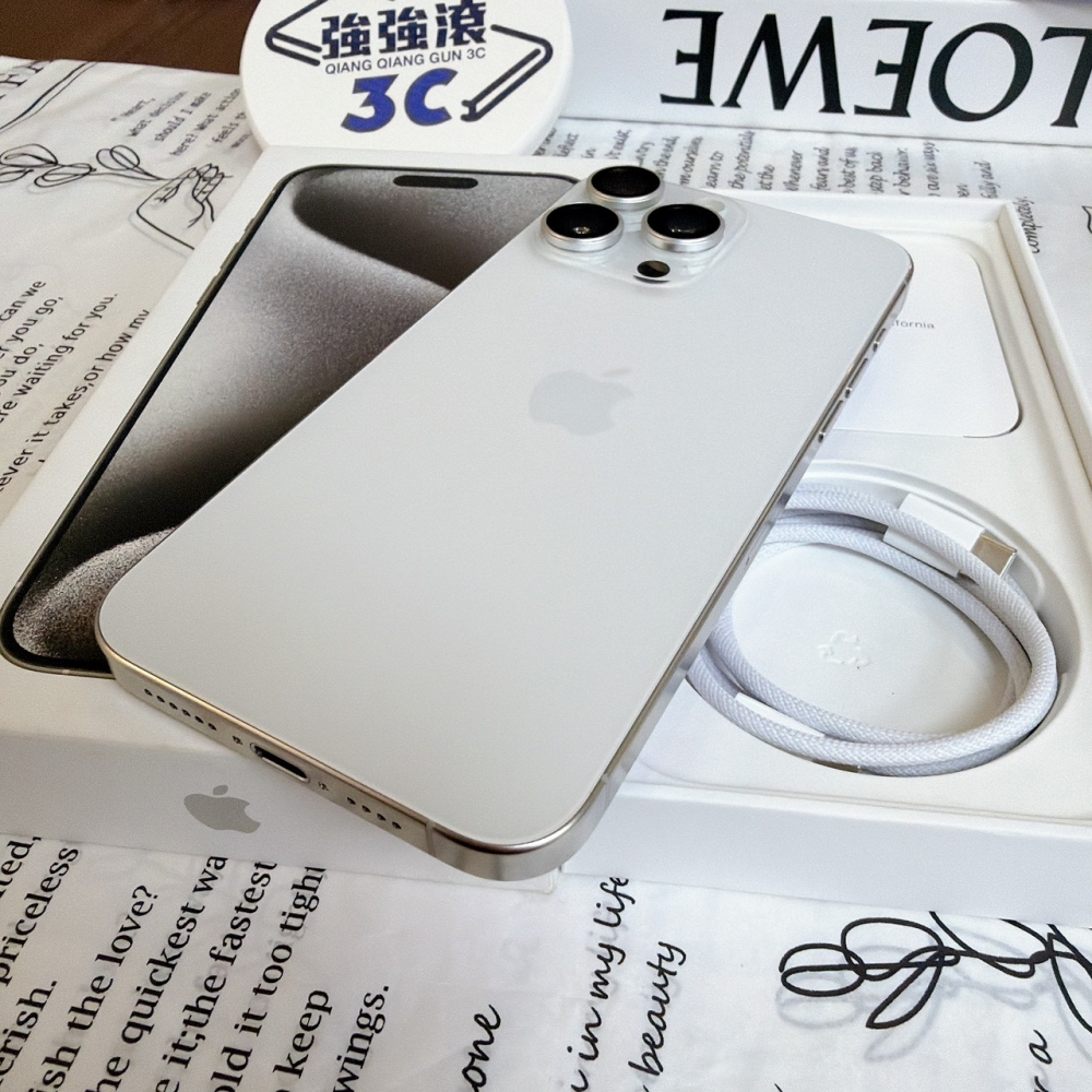 鹽行-二手 iPhone15 ProMax 256G 白色#03140（店保365天）