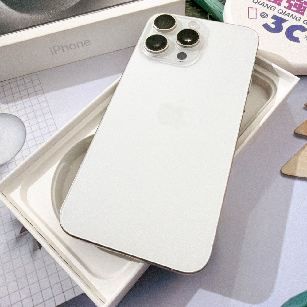  善化-二手 iPhone15 Pro Max 512G 白色 #51715（店家保固365天）