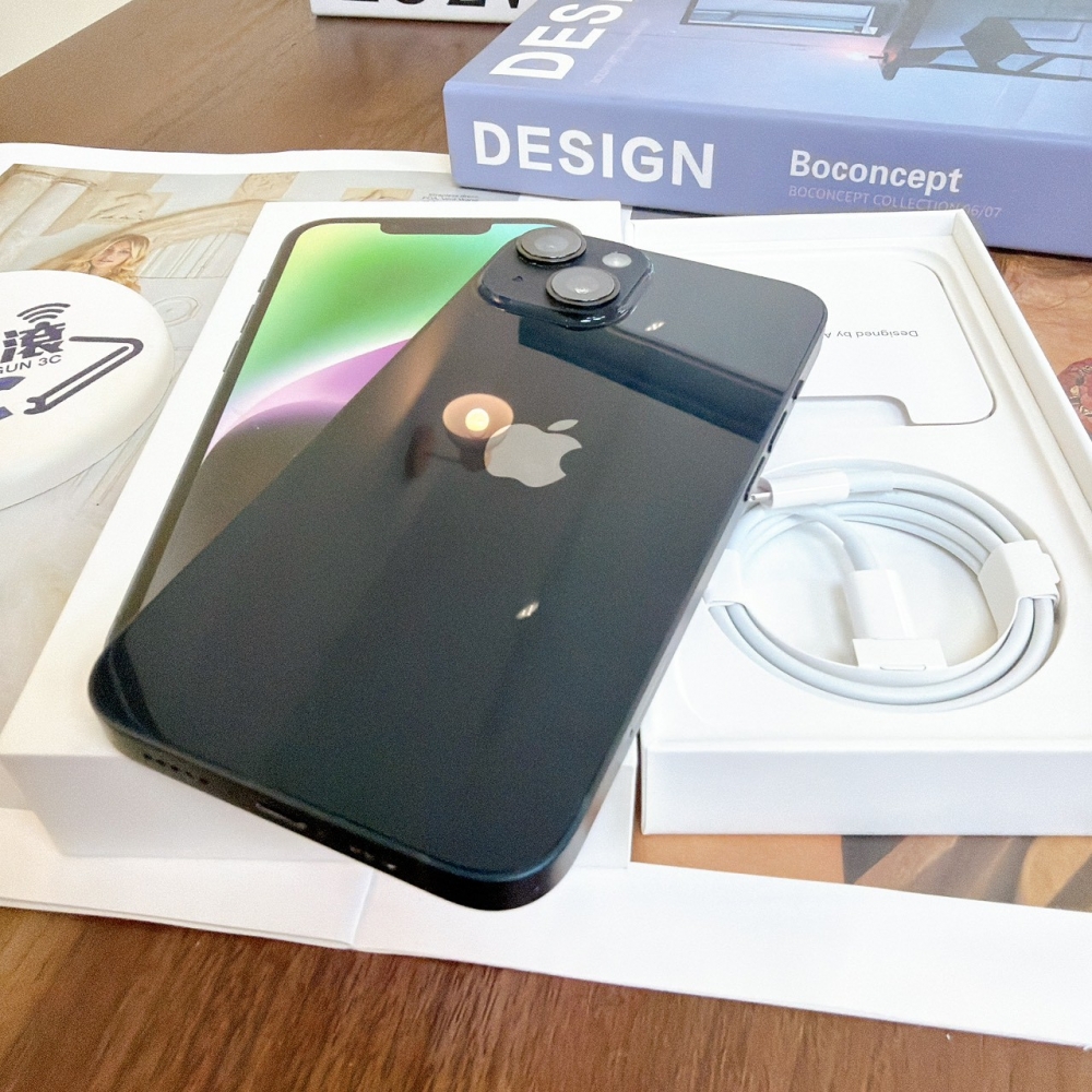 鹽行-二手 iPhone14 128G 黑色#16183（店家保固365天）