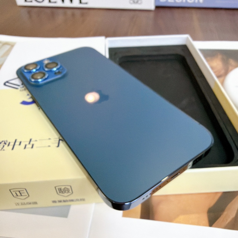 鹽行-二手 iPhone12 ProMax 128G 藍色#56183（店保90天）