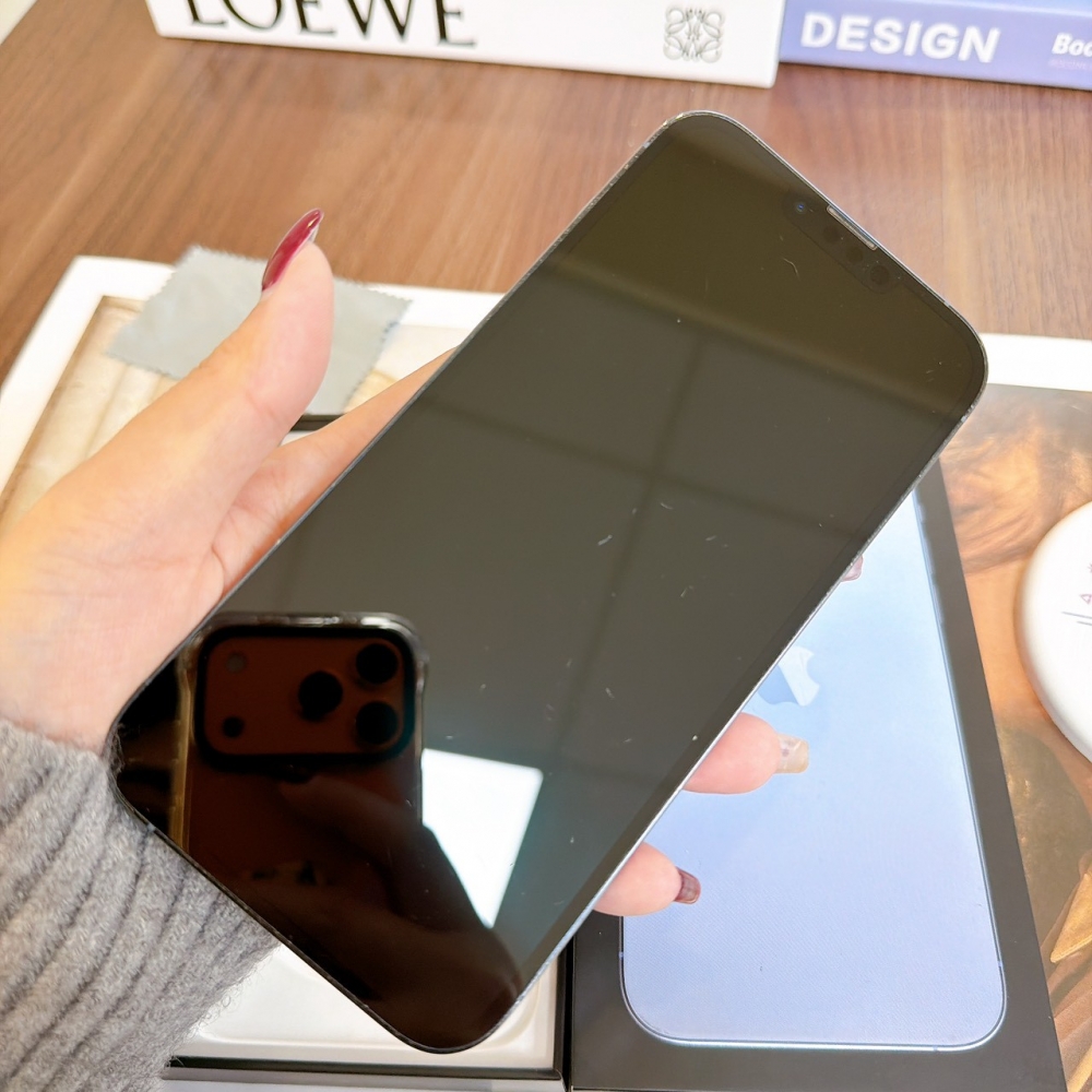 鹽行-二手 iPhone13 ProMax 256G 藍色#06132（店保365天）