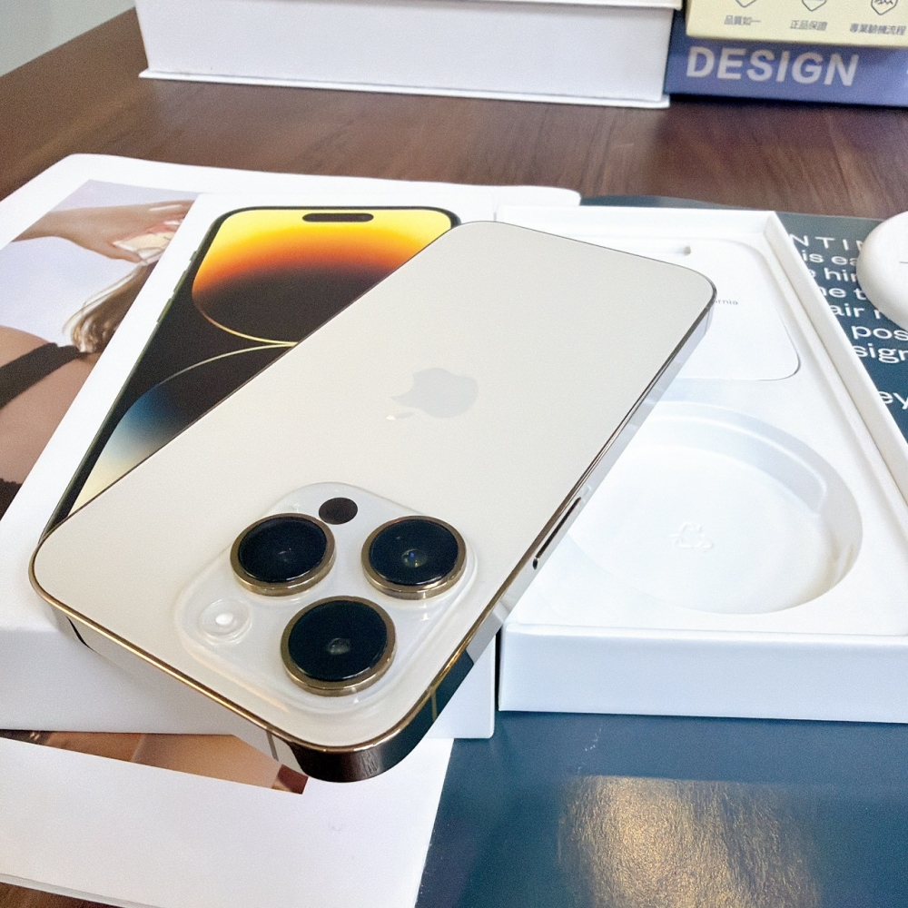 鹽行-二手 iPhone14 Pro256G 金色#34158（店保365天）