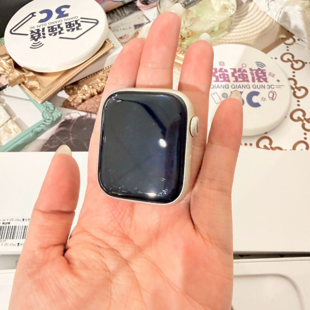 善化-二手Apple Watch S8 45 GPS 星光色*QK0FF（店保30天）