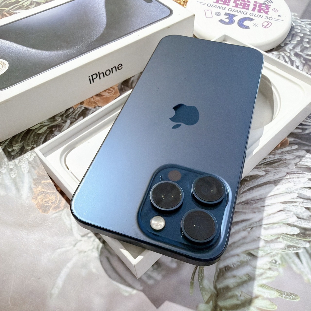 善化-二手 iPhone15 Pro Max 256G 藍色#04576 (店家保固365天)