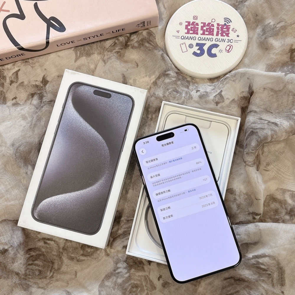 二手 iPhone15 ProMax 512G 藍色*16545(店家保固)
