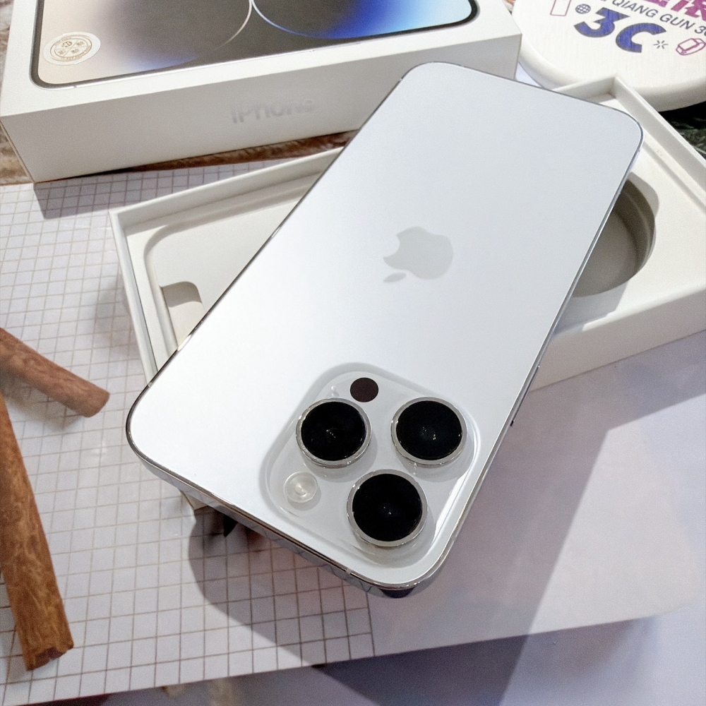 善化-二手 iPhone14 PRO MAX 256G 銀色 #49602（店家保固365天）