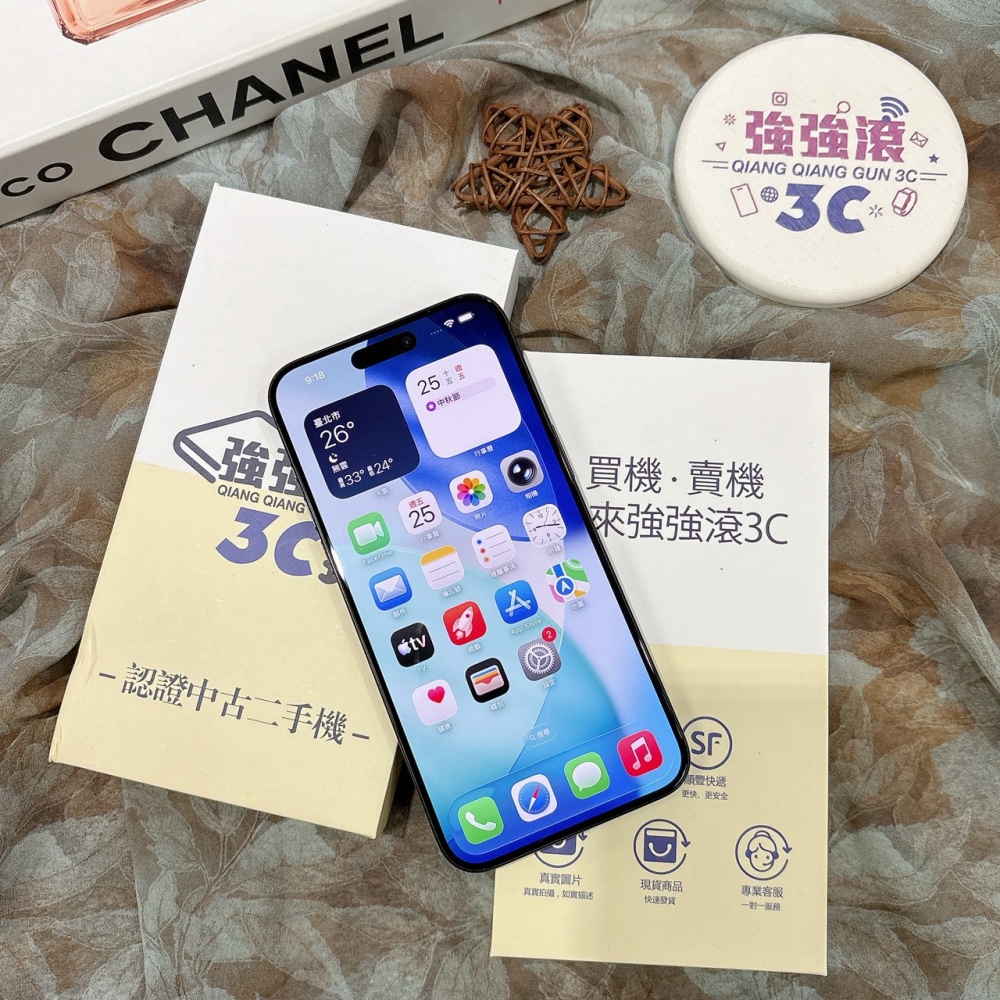 二手 iPhone15 Pro Max 256G 藍色#10686(店保365天)
