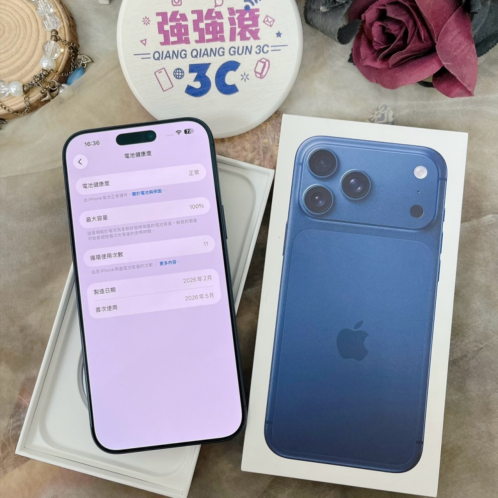 佳里-二手iPhone17 Pro Max 256G 藍色#28877(原廠保固)