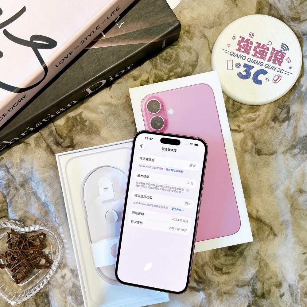 二手 iPhone16Plus 256G 粉色*73438(店家保固)