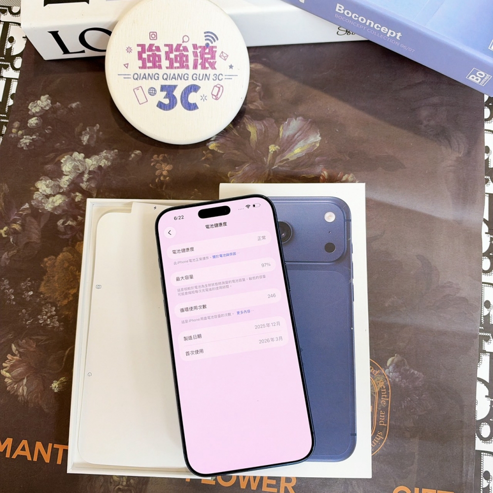 鹽行-二手 17 pro max 256G 藍色 #37090（原廠保固）